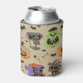 Halloween vintage patroon koeler (Blikje Voorkant)