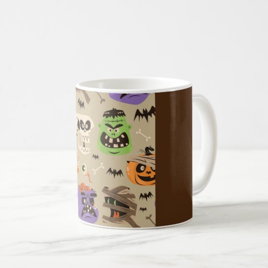 Halloween vintage patroon koffiemok (Voorkant rechts)