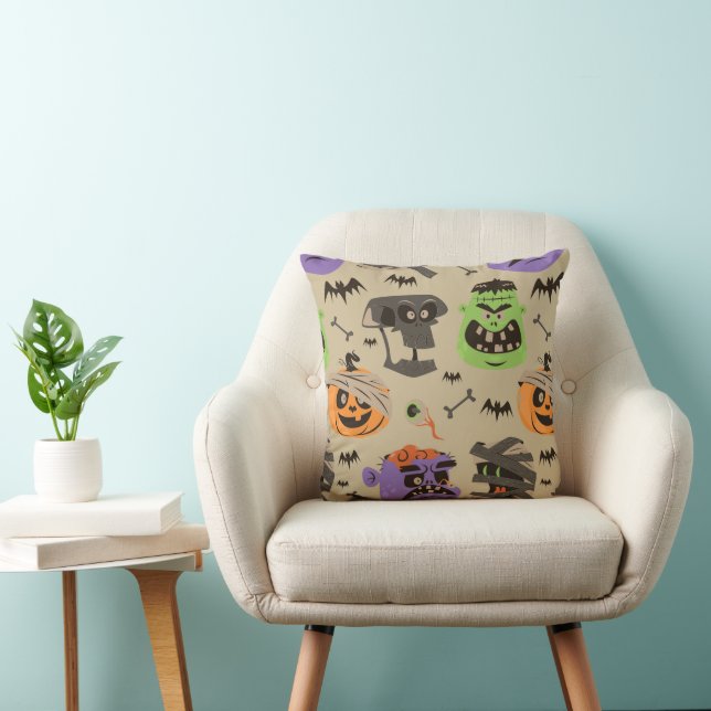 Halloween vintage patroon kussen (Stoel)