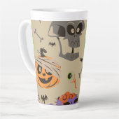 Halloween Vintage Patroon Latte Mok (Linkerhoek)