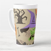 Halloween Vintage Patroon Latte Mok (Linkerhoek)