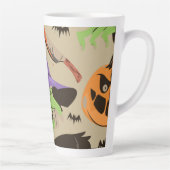 Halloween Vintage Patroon Latte Mok (Rechts)