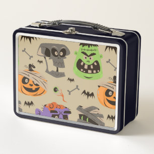 Halloween Vintage Patroon Metalen Lunchbox