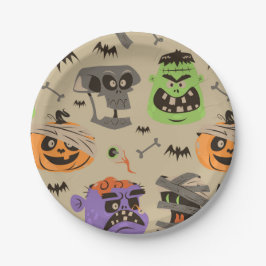 Halloween Vintage Patroon Papieren Bord