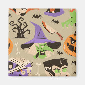 Halloween vintage patroonmagneet magneet (Voorkant)