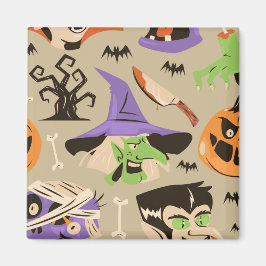 Halloween vintage patroonmagneet magneet