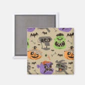 Halloween vintage patroonmagneet magneet (Voorkant / Achterkant)