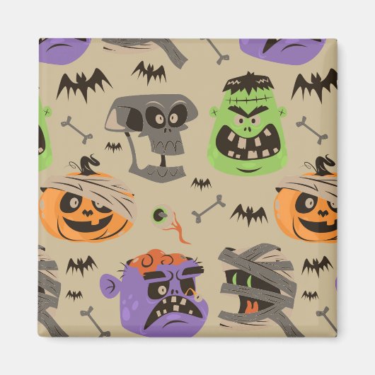 Halloween vintage patroonmagneet magneet (Voorkant)