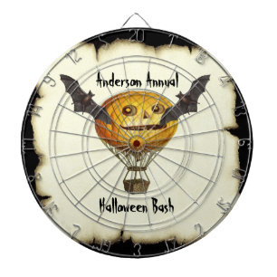 Halloween Vintage Pompoen Ballonman en Vleermuizen Dartbord