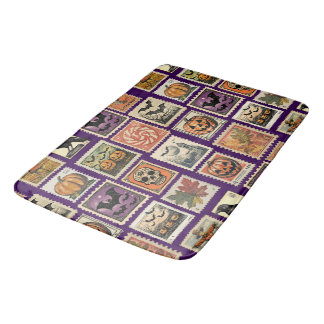 Halloween Vintage Postzegelpatroon Badmat