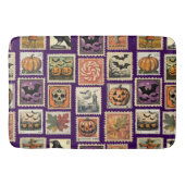 Halloween Vintage Postzegelpatroon Badmat (Voorkant)