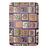 Halloween Vintage Postzegelpatroon Badmat (Voorkant Verticaal)