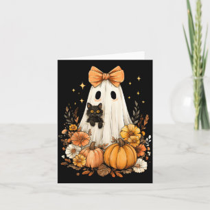 Halloween Vintage Schattig Spook Zwarte Kat Pompoe Kaart