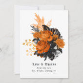 Halloween Vintage Shabby Floral Wedding Bedankkaart (Voorkant)