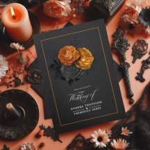 Halloween Vintage Shabby Floral Wedding Tri-Fold I