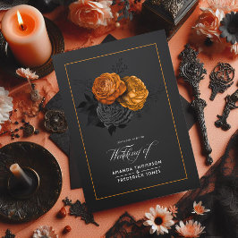 Halloween Vintage Shabby Floral Wedding Tri-Fold I Drieluik Uitnodiging