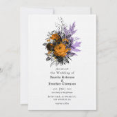 Halloween Vintage Shabby Floral Wedding Uitnodigin Kaart (Voorkant)