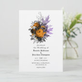 Halloween Vintage Shabby Floral Wedding Uitnodigin Kaart (Staand voorkant)