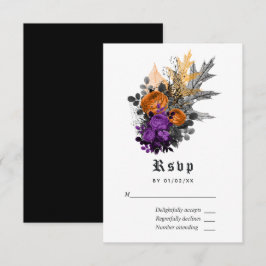 Halloween Vintage Shabby Florale Trouw RSVP Kaartje