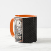 Halloween Vintage Skelet en Skelet Mok (Voorkant links)