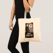 Halloween Vintage Skelet en Skelet Tote Bag (Voorkant (product))