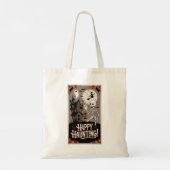 Halloween Vintage Skelet en Skelet Tote Bag (Achterkant)