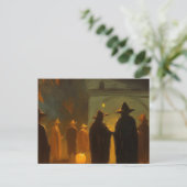 Halloween Vintage stadsevenement Briefkaart (Staand voorkant)