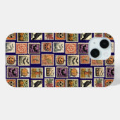 Halloween Vintage Stempel Patroon Case-Mate iPhone Case (Achterkant (horizontaal))
