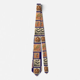 Halloween Vintage Stempelpatroon Tie Stropdas