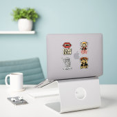 Halloween Vintage Vibe Sticker Vel (Laptop op bureau)