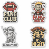 Halloween Vintage Vibe Stickerblad Sticker (Voorkant)