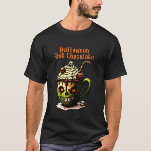 Halloween Vintage Warme Chocolade Drank T-shirt (Voorkant)