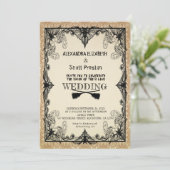 Halloween vintage wedding Invitation Kaart (Staand voorkant)