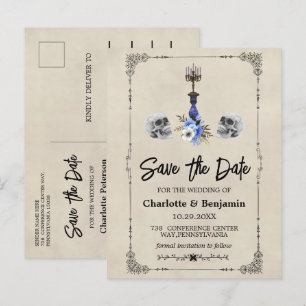 Halloween Vintage Wedding Save the Date Aankondigingskaart