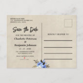 Halloween Vintage Wedding Save the Date Aankondigingskaart (Achterkant)