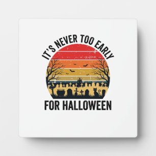 Halloween Vintage Zonsondergang Kerkhof Kat Vector Fotoplaat