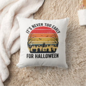 Halloween Vintage Zonsondergang Kerkhof Kat Vector Kussen (Deken)