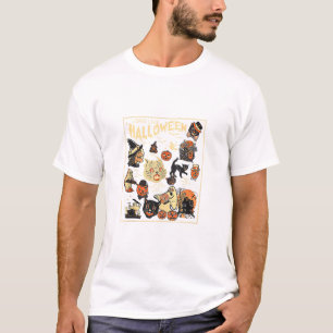 Halloween Vintage Zwarte Kat Leve Halloween Ta T-shirt
