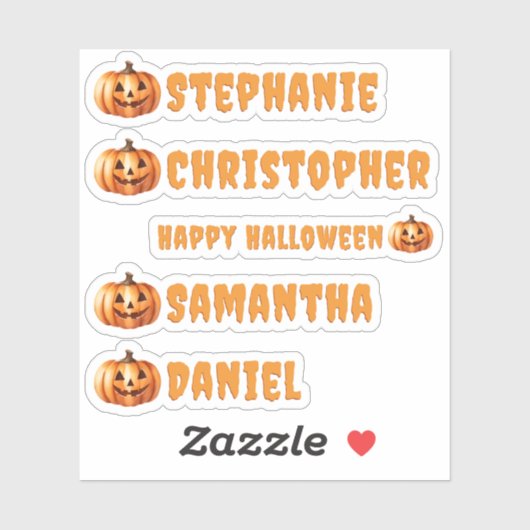 Halloween Vinyl Uitsnijding Naam Etiketten - Geper Sticker (Vel)