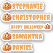 Halloween Vinyl Uitsnijding Naam Etiketten - Geper Sticker (Voorkant)