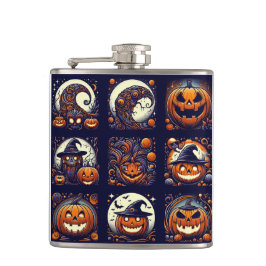 Halloween Vinyl Wrapped Flask Heupfles