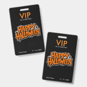 Halloween VIP-pas – All Access-feestpas Badge (Voor- en achterkant)