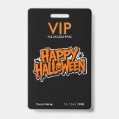 Halloween VIP-pas – All Access-feestpas Badge (Achterkant)