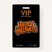 Halloween VIP-pas – All Access-feestpas Badge (Voorkant)