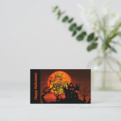 Halloween-Visitekaartje in Haunted House Visitekaartje (Staand voorkant)