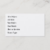 Halloween Visitekaartjes (Achterkant)