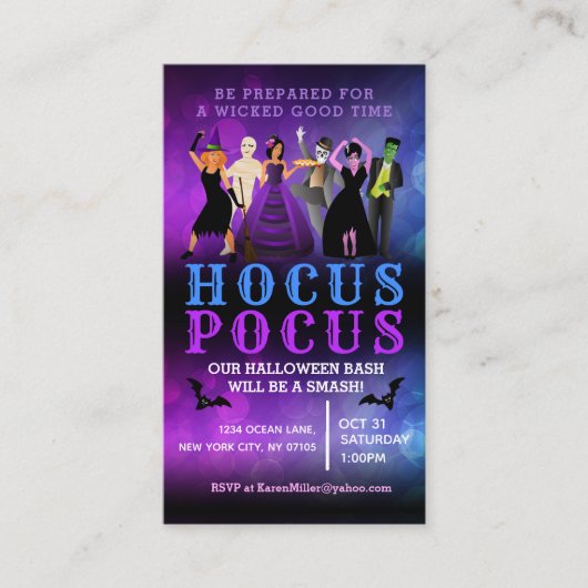 Halloween-Visitekaartjes Visitekaartje (Voorkant)