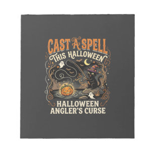 Halloween Visserij Spreuk Nacht Notitieblok