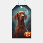 Halloween Vizsla met pompoenen Cadeaulabel (Voorkant)