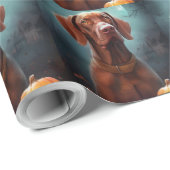 Halloween Vizsla met pompoenen Cadeaupapier (Rol Hoek)